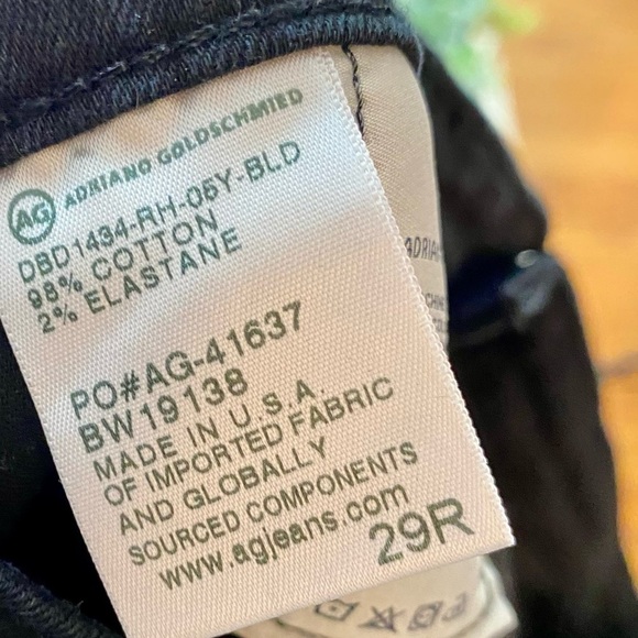 AG Adriano Goldschmied The Prima Cigarette Leg Black Distressed Jeans Size 29 R - Picture 4 of 11